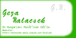 geza malacsek business card